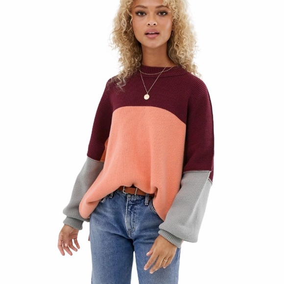 Free People Sweaters - Free People Easy Street Colorblock Sweater